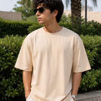 Oversized T-Shirt – 210-220 GSM | Premium Cotton | Beige